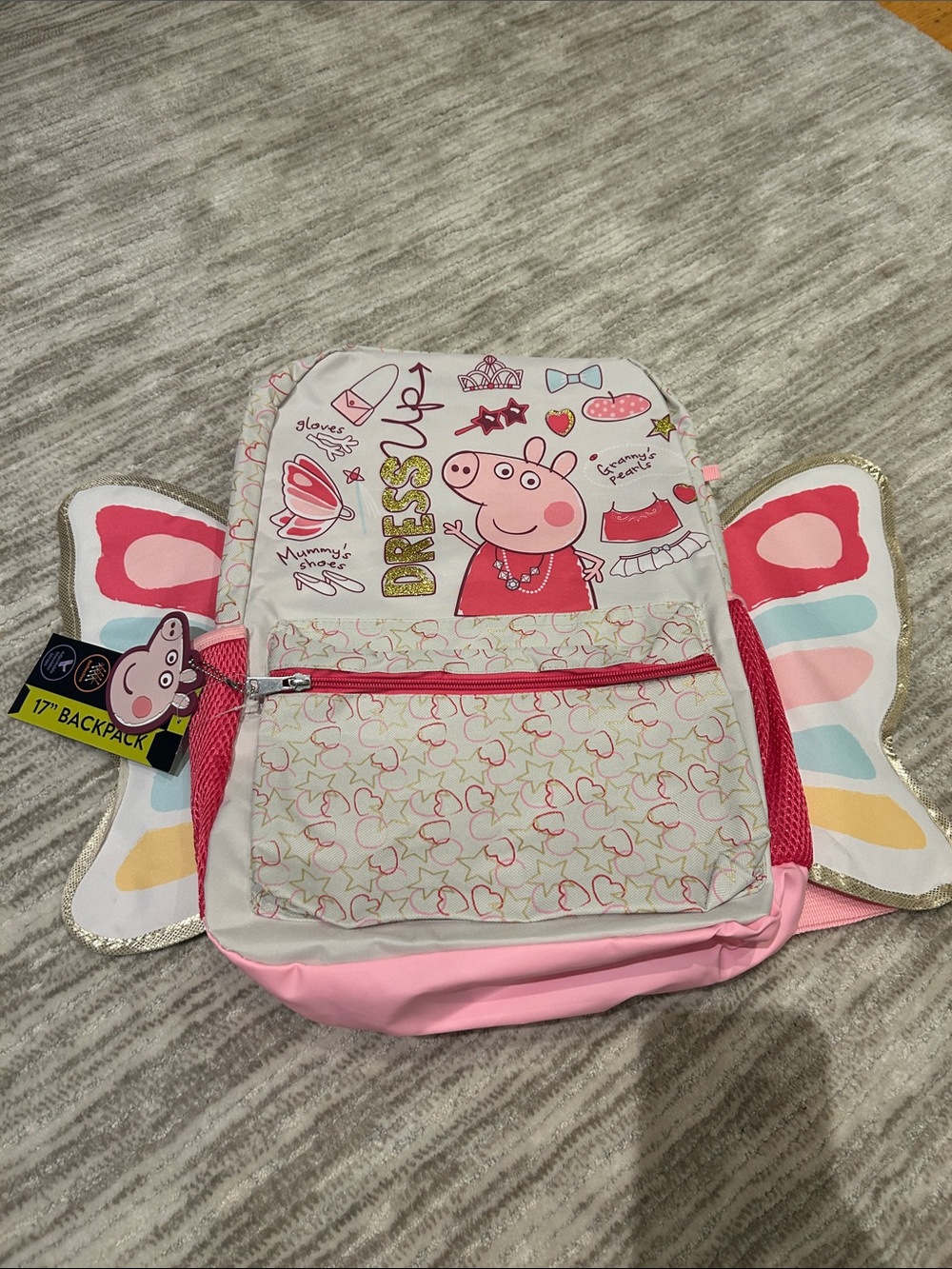 Peppa Pig Dress Up 17-Inch Backpack with Butterfly Wings Butterfly Wings